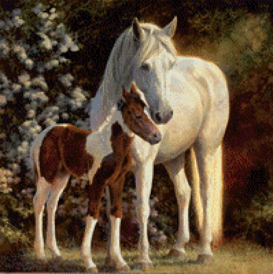 0232 - картина, лошадь, живопись, животные, природа, кони, красота - предпросмотр