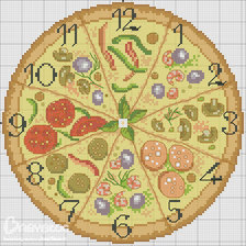 Оригинал схемы вышивки «часы-пицца» (№1024793)