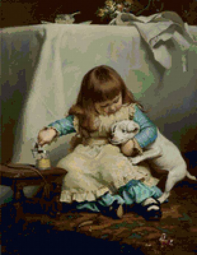 Лучшие друзья - картины, собаки, дружба, дети - предпросмотр