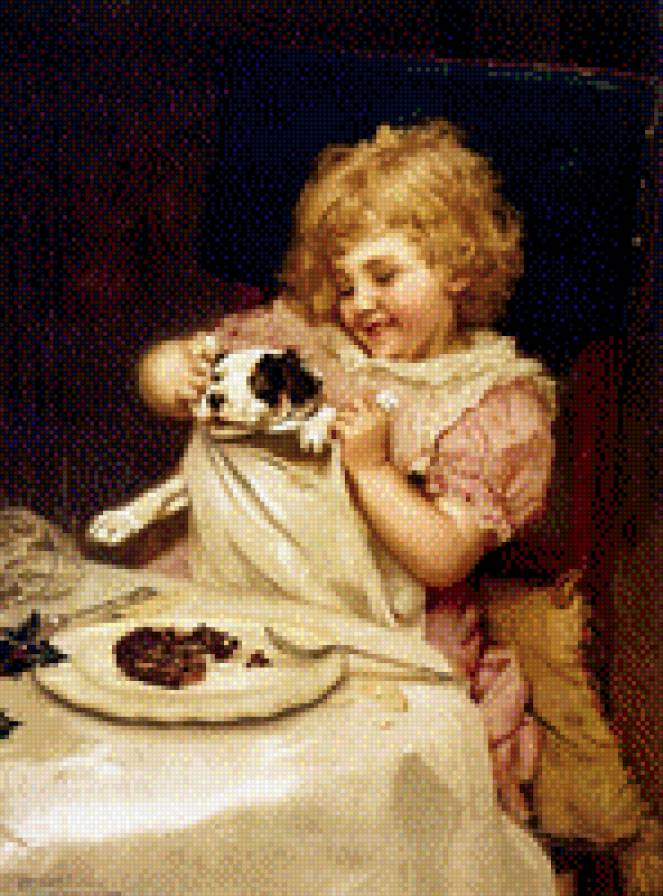 Лучшие друзья - дети, собаки, картины, дружба - предпросмотр