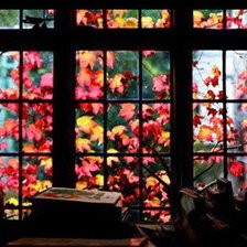 Схема вышивки «Осень за окном. Триптих (общий вид)»