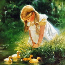 девочка с утятами
