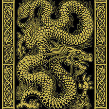Схема вышивки «Золотой дракон»