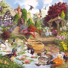 Схема вышивки «на пруду»