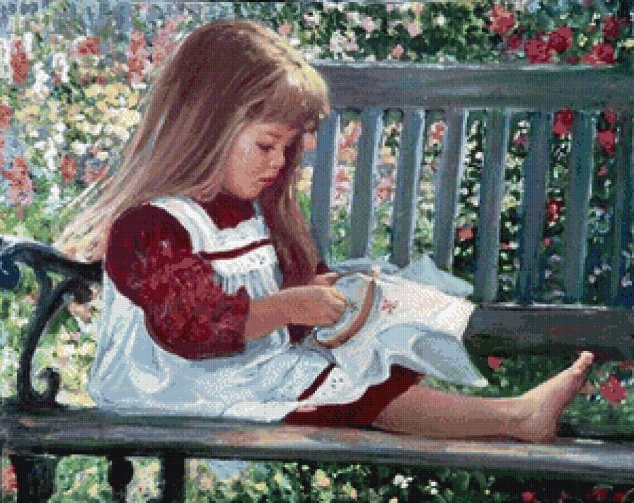 маленькая вышивальщица - предпросмотр