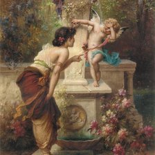 Схема вышивки «ангел у фонтана»