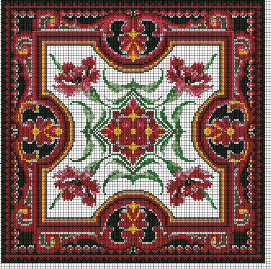 подушка3 - крест, старинная вышивка - оригинал