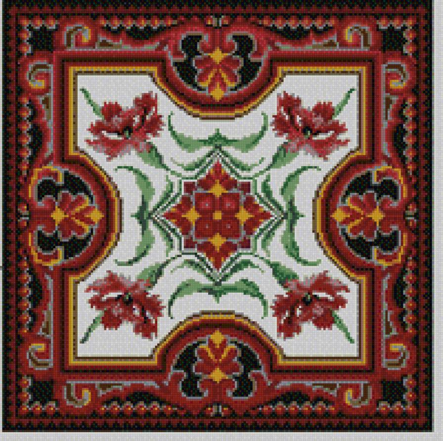 подушка3 - крест, старинная вышивка - предпросмотр