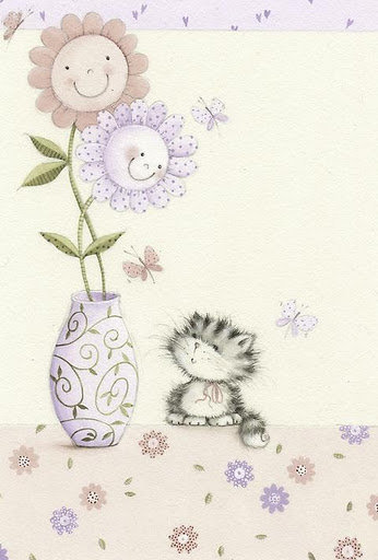 котик и цветы - оригинал