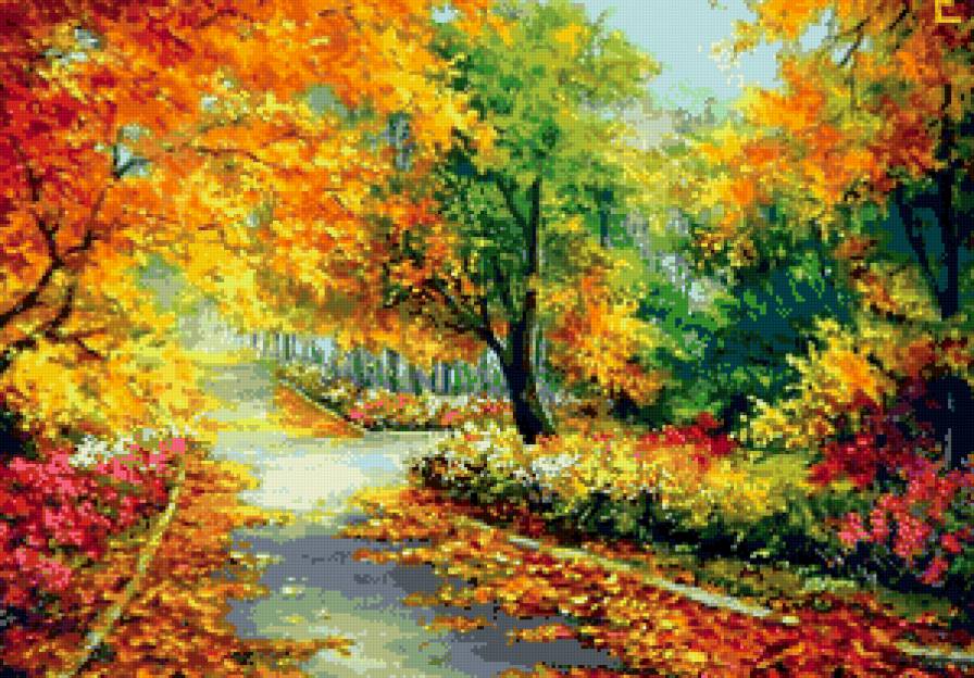 осень в парке - красивый пейзаж - предпросмотр