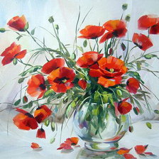 Схема вышивки «маки»