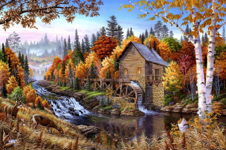 Осень мельница - осень золотая - оригинал
