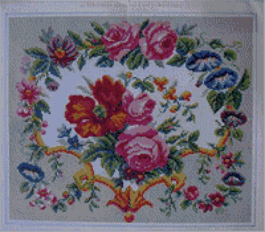 схема - крест, старинная вышивка - предпросмотр