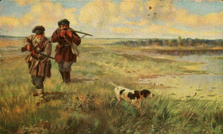 Охота на уток - ружья, охота, утки, собака - предпросмотр