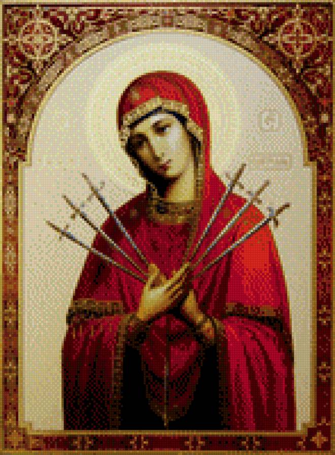 Икона Семистрельная божья матерь - предпросмотр