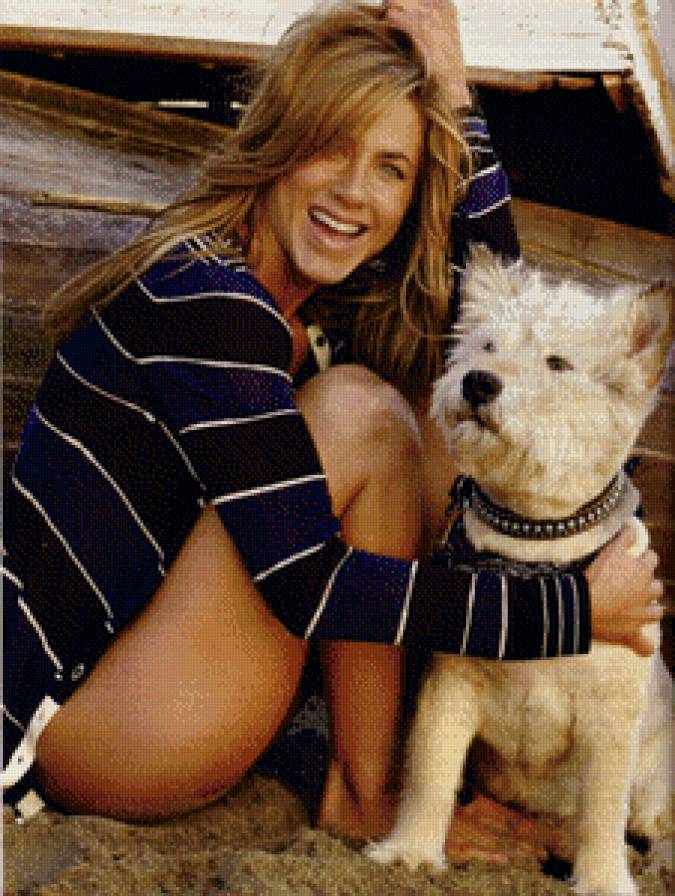 Дженифер Энистон и Норман - дженифер энистон, актриса, домашние любимцы - предпросмотр