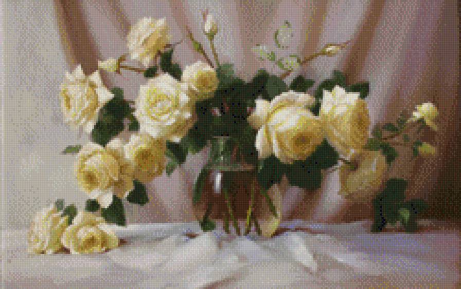 розы в вазе - розы - предпросмотр
