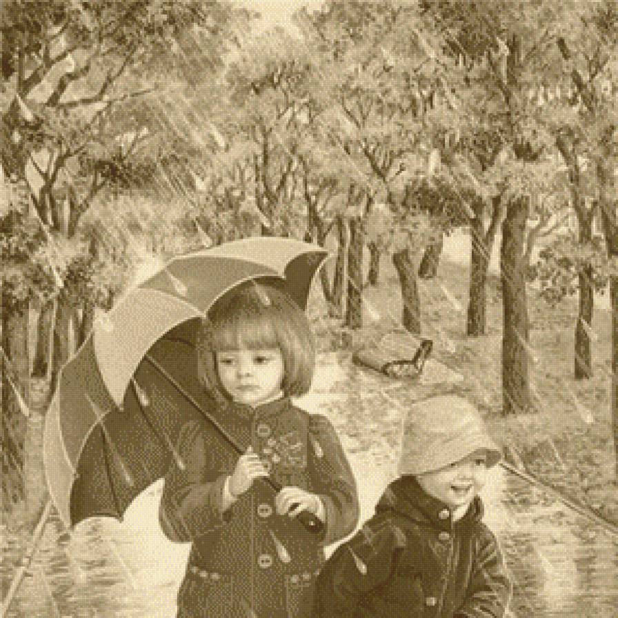 Под дождем - дети, дождь - предпросмотр