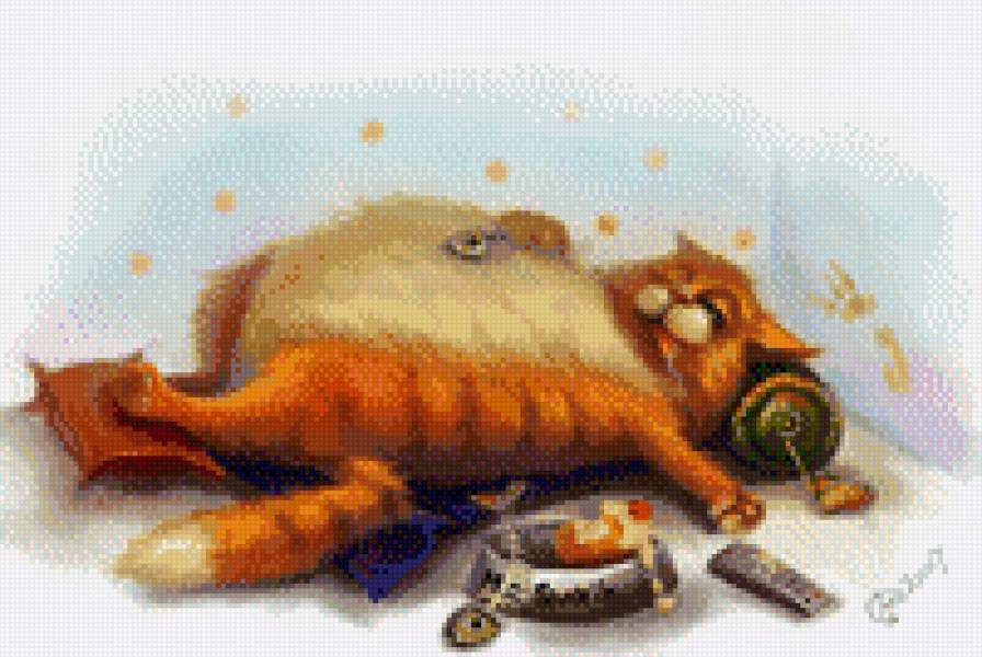 Обжора - кот, вкусно, обед, обжора, пир - предпросмотр