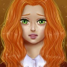 Схема вышивки «Рыжая девушка»