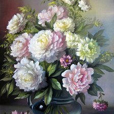 Схема вышивки «пионы»