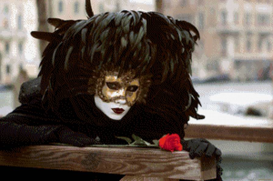 Венеция маскарад - венеция, роза, маска, карнавал, девушка, италия, маскарад - предпросмотр