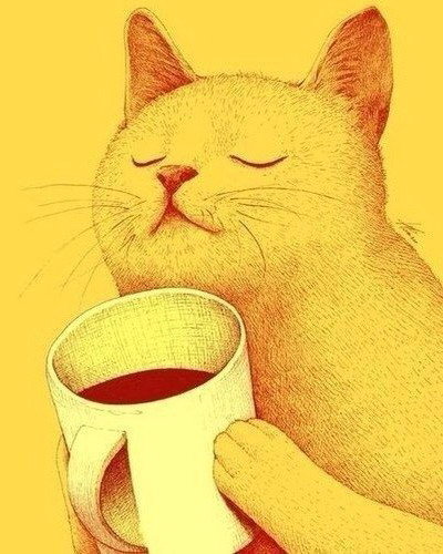 Кот и кофе - кофе, кошки, кот, коты, кошка - оригинал