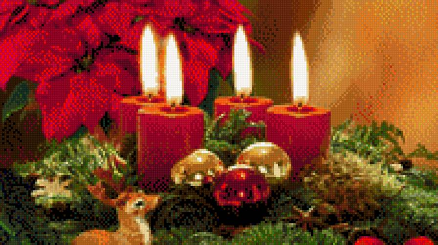 Рождественские свечи - свечи, новый год, рождество - предпросмотр