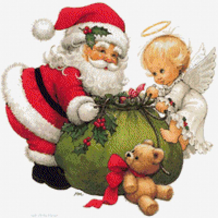 Санта с подарками - санта, рождество, дед мороз, подарки - предпросмотр