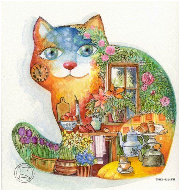 Расписные кошки - коты - оригинал