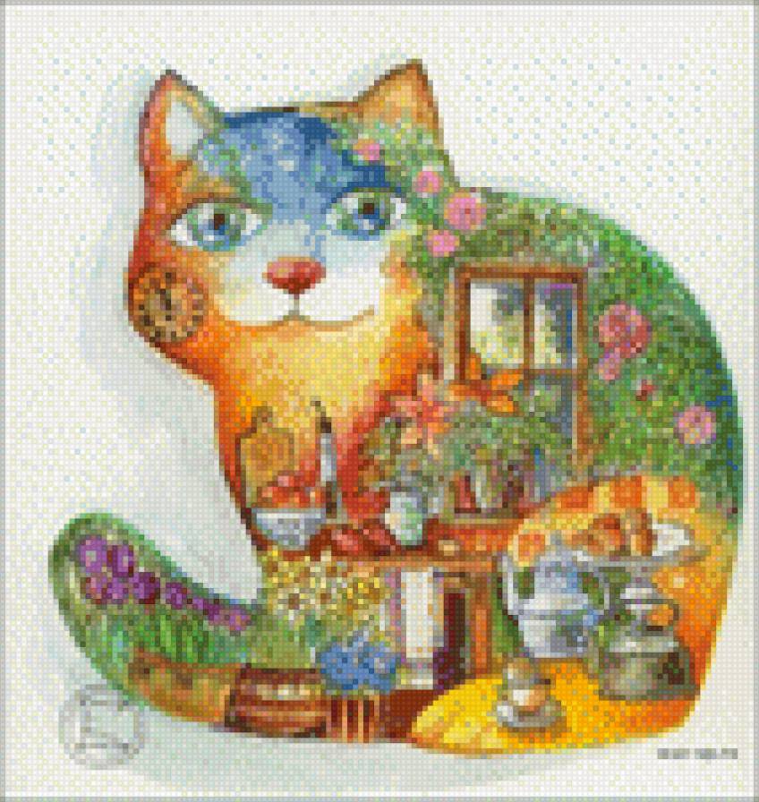 Расписные кошки - коты - предпросмотр