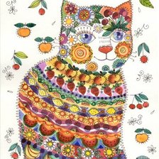 Схема вышивки «Расписные кошки»