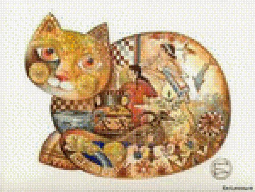 Расписные кошки - коты - предпросмотр