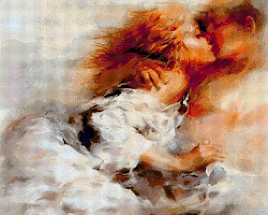 Поцелуй - любовь, он и она, романтика, пара - предпросмотр