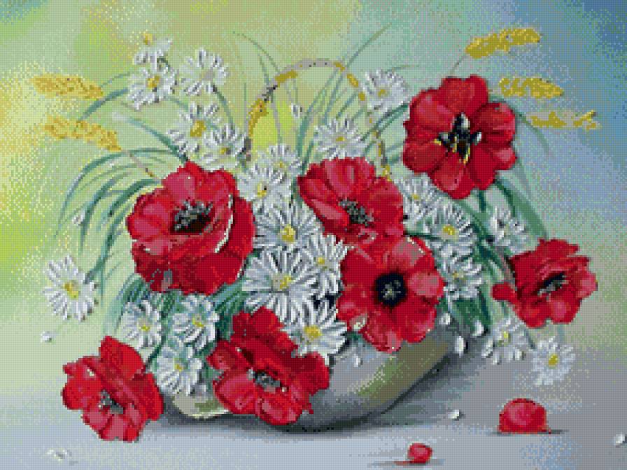 картины художников - ромашки, маки - предпросмотр