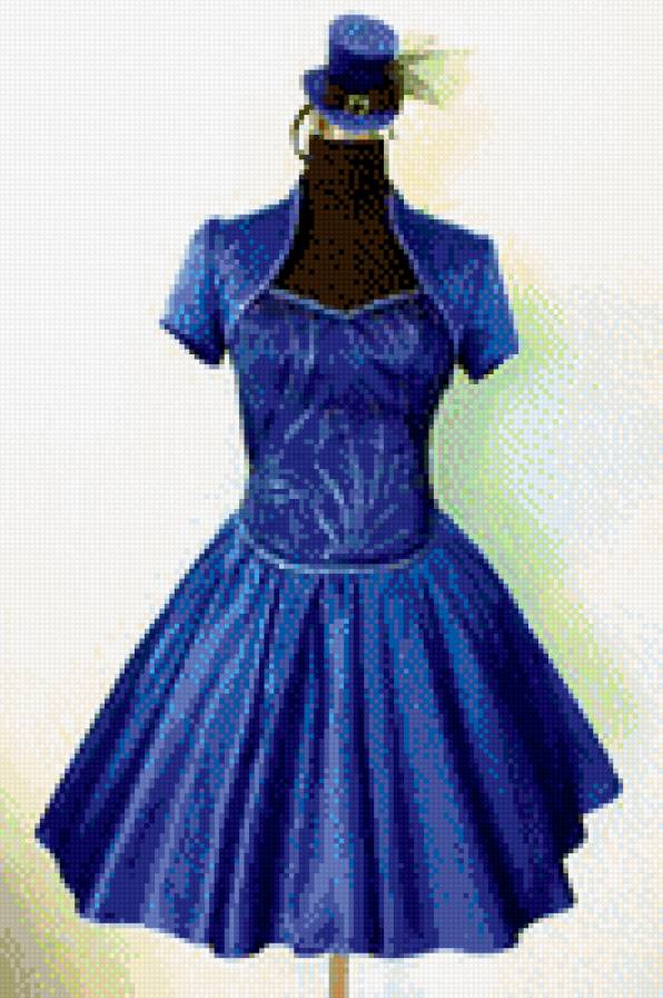 Синее - платье - предпросмотр