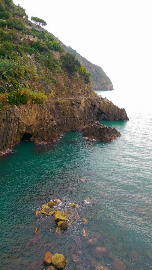 Италия,Cingue Terre - горы, вид на море, скалы - оригинал