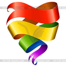 Схема вышивки «сердце радуга»