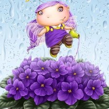 Схема вышивки «фиалковая фея»