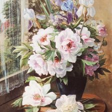 Схема вышивки «пионы»