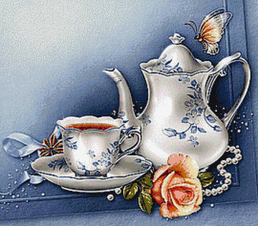 Давай по чайковскому:))) - чайник, чашка, чай - предпросмотр