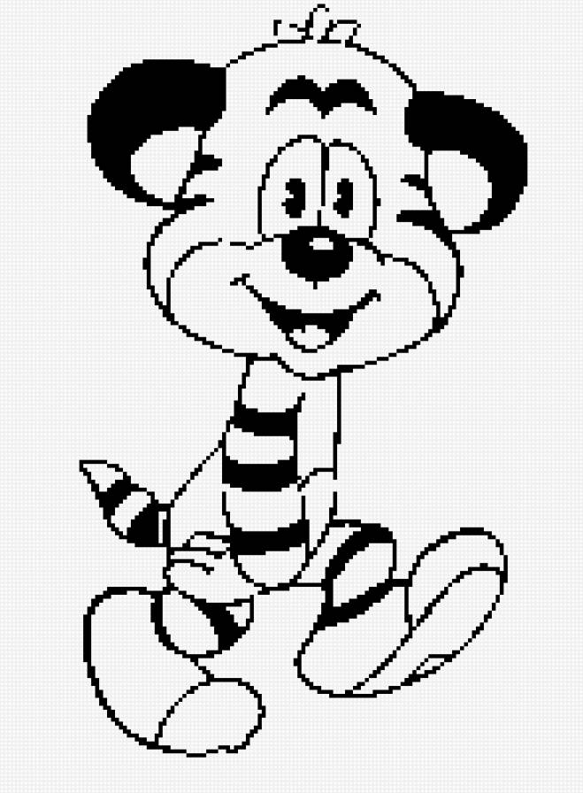 тигр чб - предпросмотр