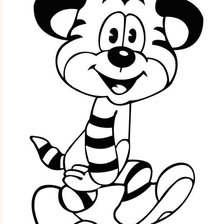 Схема вышивки «тигр чб»