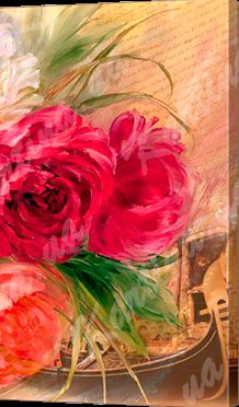 триптих 3 - триптих, цветы, пионы - оригинал