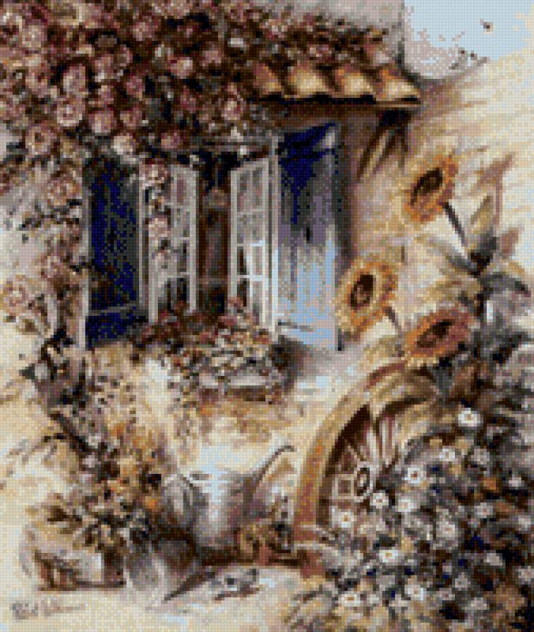 цветы.фасад дома - предпросмотр