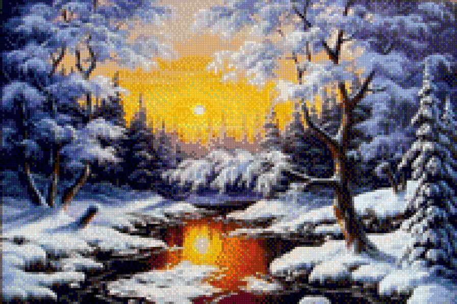 Зимний пейзаж - предпросмотр