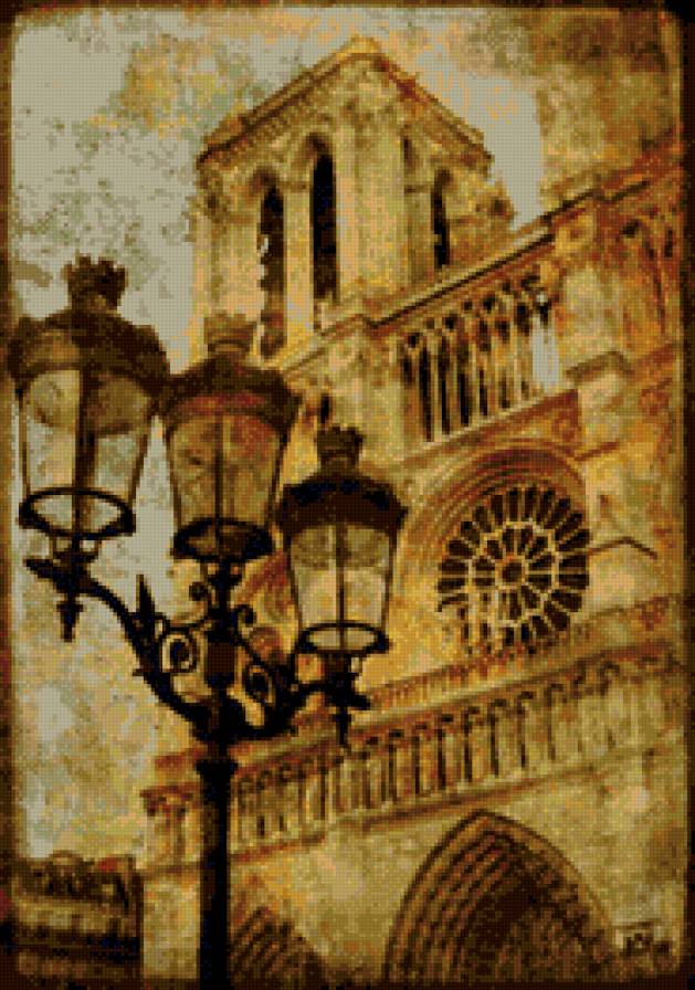 Париж - схема вышивки париж, нотердам де пари, париж - предпросмотр