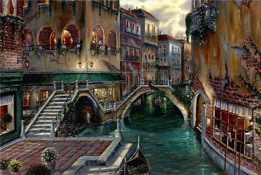 вечерняя венеция - городской пейзаж - оригинал