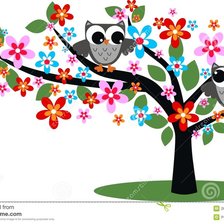 Схема вышивки «dos buhos grises»