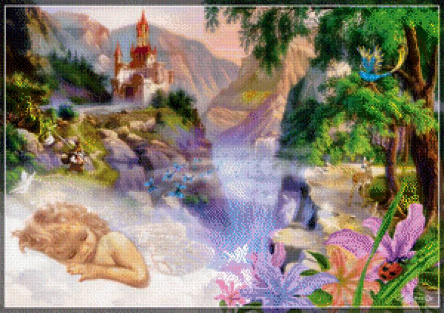 Сказка на ночь - девочка, замок, волшебство, фея, сказка - предпросмотр